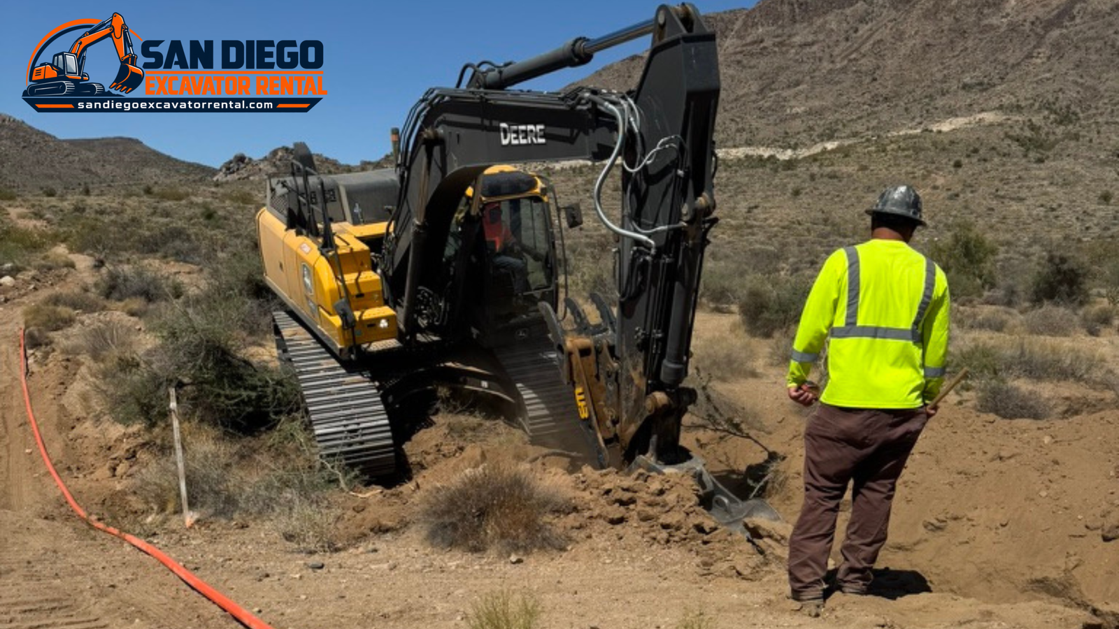 Excavator rental equipment for construction and earthmoving projects