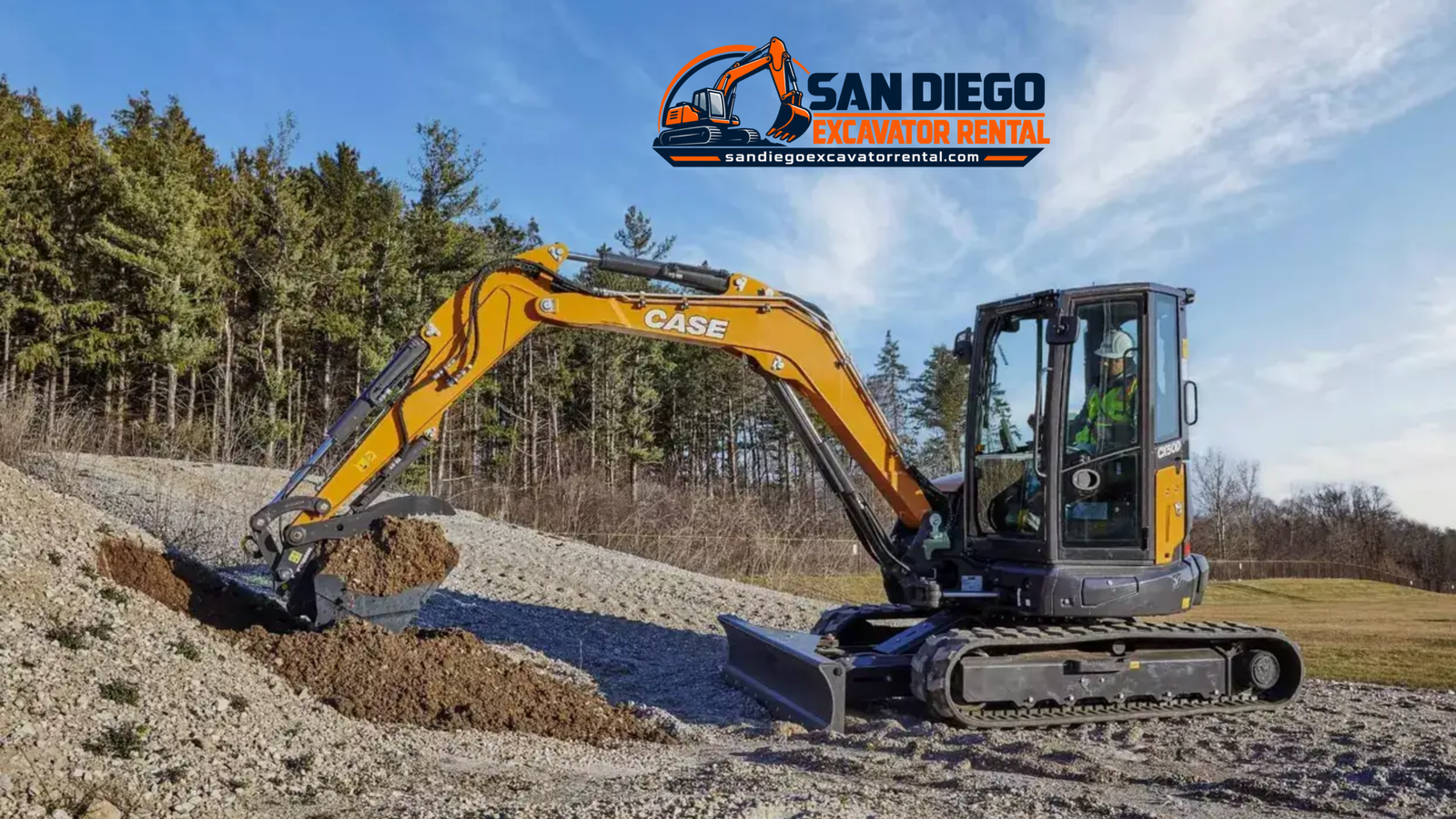 Mini excavator rental equipment for smaller work areas