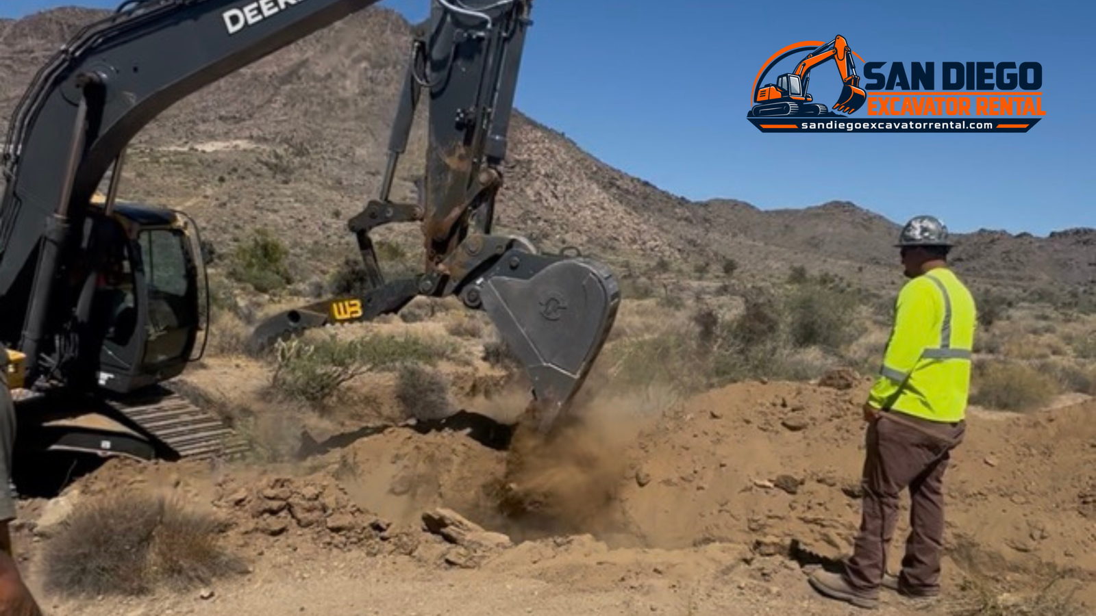 Full-size excavator rental equipment
